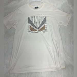Fendi Men's Cream Graphic Tee